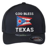 God Bless Texas Ohio Flag Flexfit Unipanel Trucker Cap