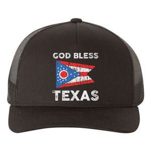 God Bless Texas Ohio Flag Yupoong Adult 5-Panel Trucker Hat