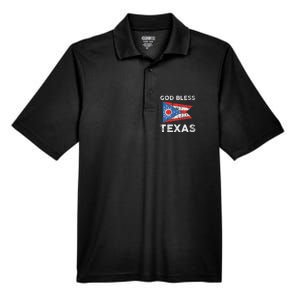 God Bless Texas Ohio Flag Men's Origin Performance Pique Polo