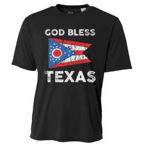 God Bless Texas Ohio Flag Cooling Performance Crew T-Shirt