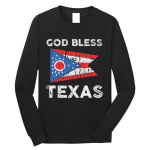 God Bless Texas Ohio Flag Long Sleeve Shirt