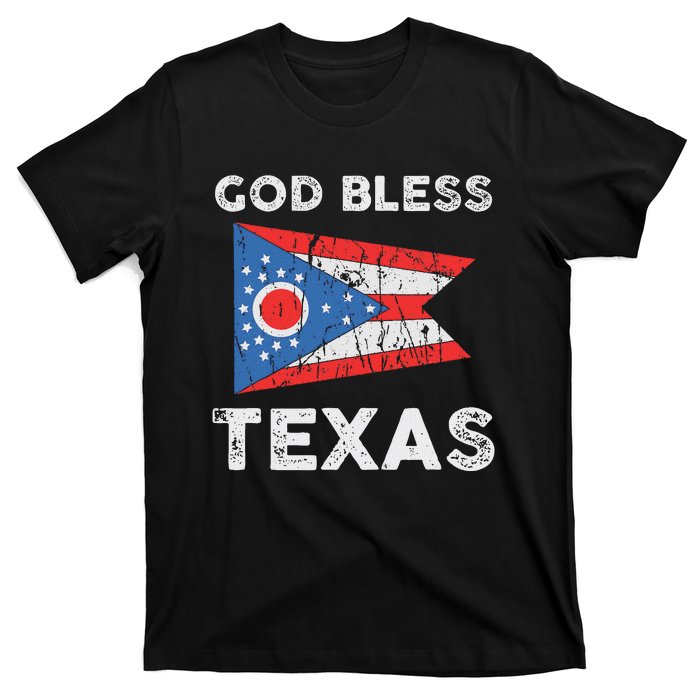 God Bless Texas Ohio Flag T-Shirt