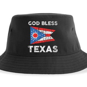 God Bless Texas Ohio Flag Sustainable Bucket Hat