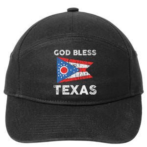 God Bless Texas Ohio Flag 7-Panel Snapback Hat