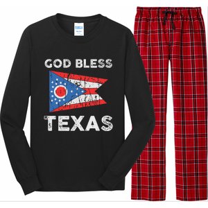 God Bless Texas Ohio Flag Long Sleeve Pajama Set