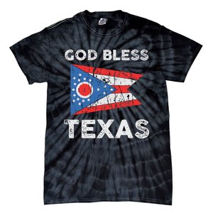 God Bless Texas Ohio Flag Tie-Dye T-Shirt