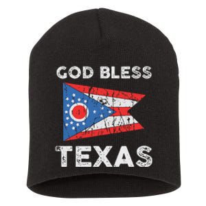 God Bless Texas Ohio Flag Short Acrylic Beanie