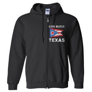 God Bless Texas Ohio Flag Full Zip Hoodie