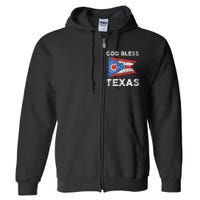 God Bless Texas Ohio Flag Full Zip Hoodie