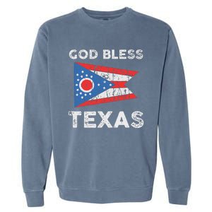 God Bless Texas Ohio Flag Garment-Dyed Sweatshirt