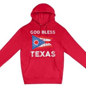 God Bless Texas Ohio Flag Premium Pullover Hoodie