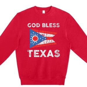 God Bless Texas Ohio Flag Premium Crewneck Sweatshirt