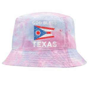 God Bless Texas Ohio Flag Tie-Dyed Bucket Hat