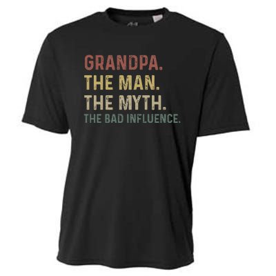 Grandpa Birthday The Man The Myth The Bad Influence Cooling Performance Crew T-Shirt