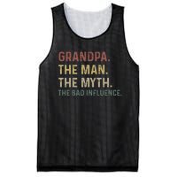 Grandpa Birthday The Man The Myth The Bad Influence Mesh Reversible Basketball Jersey Tank