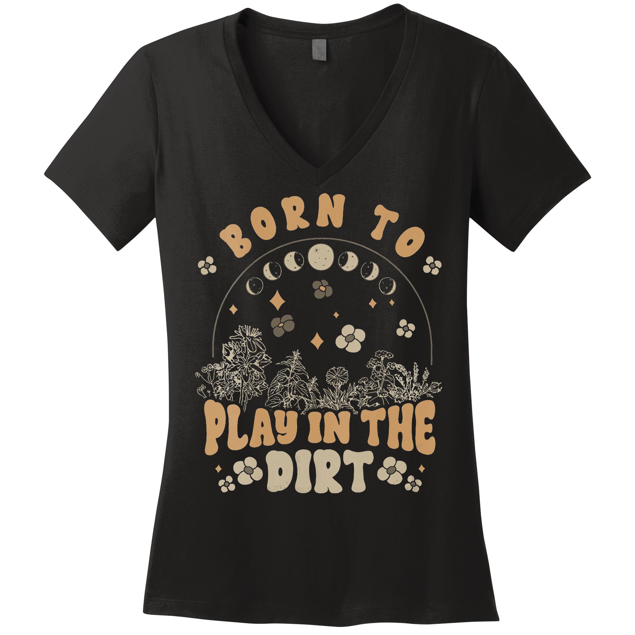 Gardening Born To Play In Dirt Agriculture Gardener Farmer Gift Women's V-Neck T-Shirt