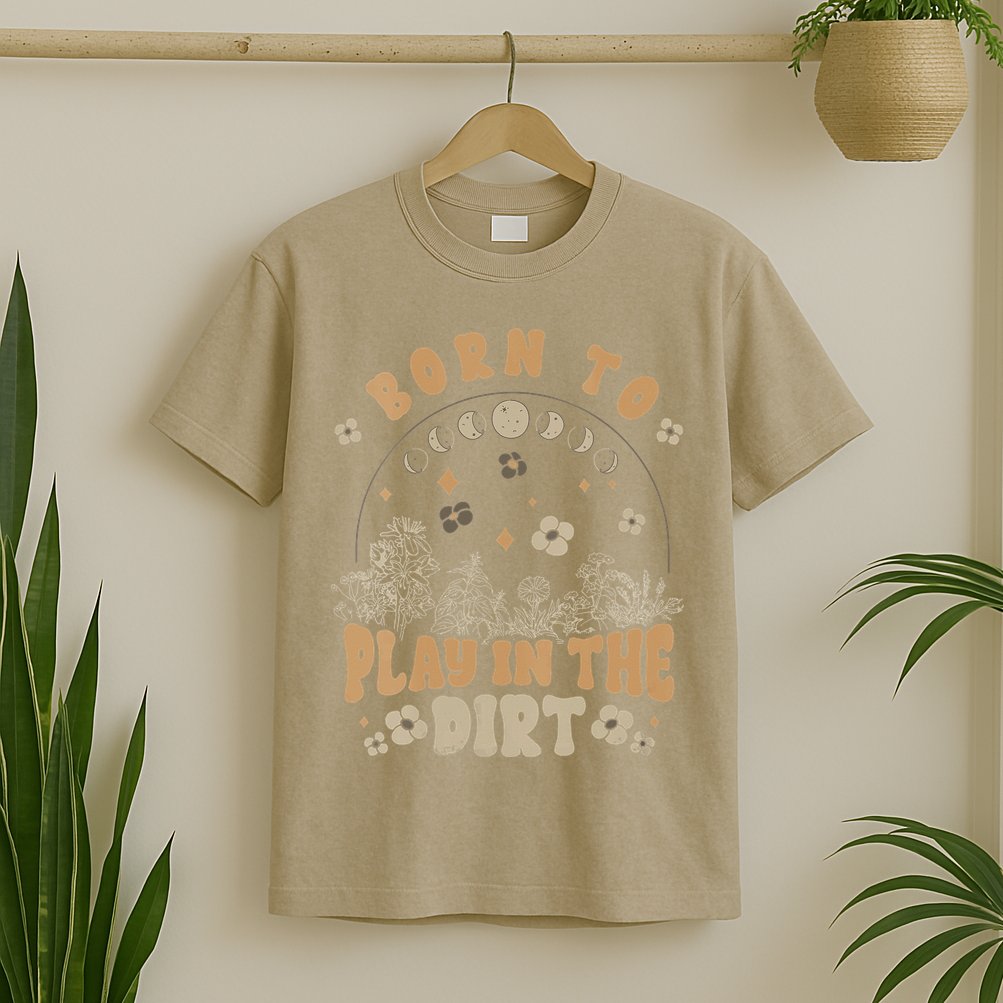 Gardening Born To Play In Dirt Agriculture Gardener Farmer Gift T-Shirt