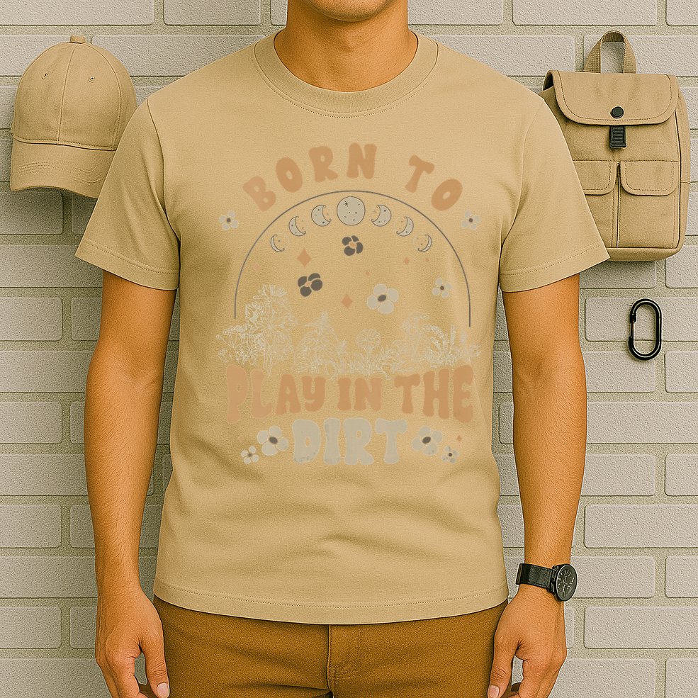 Gardening Born To Play In Dirt Agriculture Gardener Farmer Gift T-Shirt