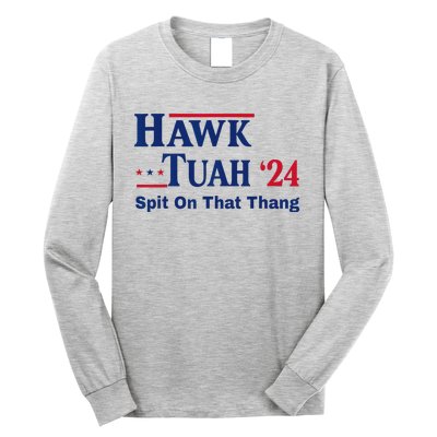 God Bless The Usa American Patriotic Eagle Superhero Designhawk Tuah 2024 Funny Long Sleeve Shirt