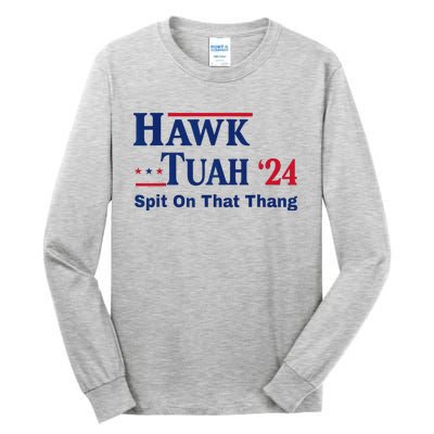 God Bless The Usa American Patriotic Eagle Superhero Designhawk Tuah 2024 Funny Tall Long Sleeve T-Shirt