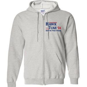 God Bless The Usa American Patriotic Eagle Superhero Designhawk Tuah 2024 Funny Full Zip Hoodie