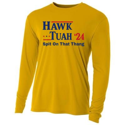 God Bless The Usa American Patriotic Eagle Superhero Designhawk Tuah 2024 Funny Cooling Performance Long Sleeve Crew