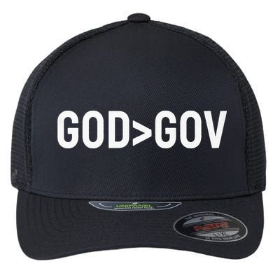 God Bigger Than Gov GOD Over GOV Christian Flexfit Unipanel Trucker Cap
