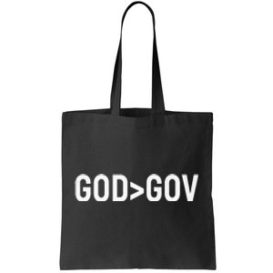 God Bigger Than Gov GOD Over GOV Christian Tote Bag