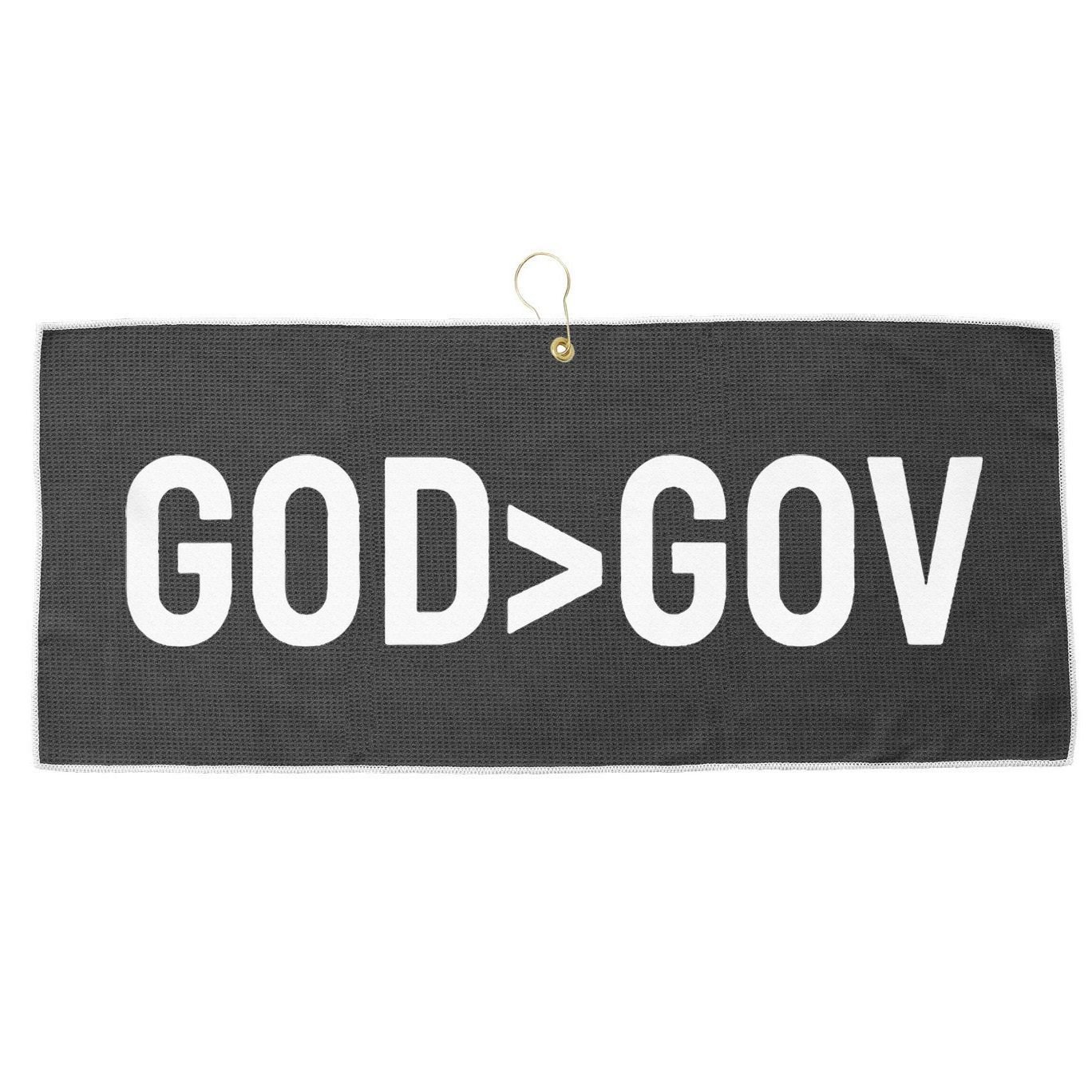 God Bigger Than Gov GOD Over GOV Christian Large Microfiber Waffle Golf Towel