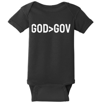 God Bigger Than Gov GOD Over GOV Christian Baby Bodysuit