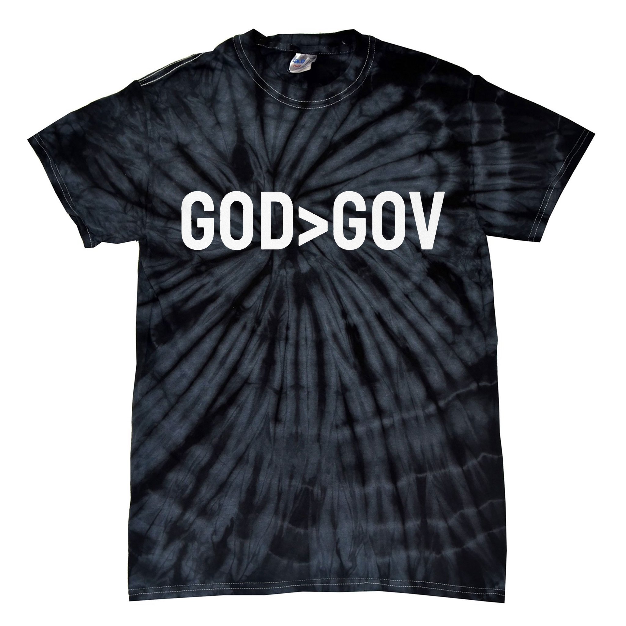 God Bigger Than Gov GOD Over GOV Christian Tie-Dye T-Shirt