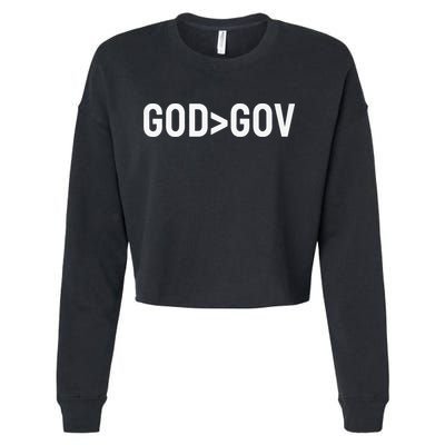 God Bigger Than Gov GOD Over GOV Christian Cropped Pullover Crew