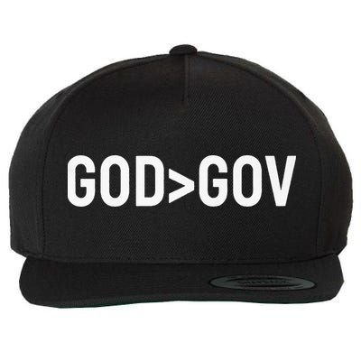 God Bigger Than Gov GOD Over GOV Christian Wool Snapback Cap