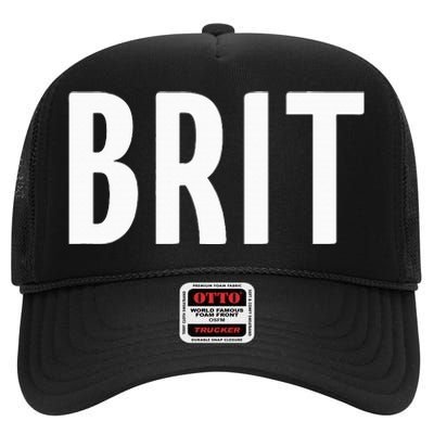 Great Britain Three Part Combo Design British Flag Part 2 High Crown Mesh Back Trucker Hat