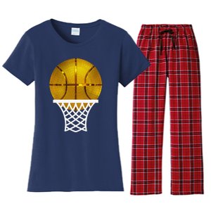 Gold Basketball Trophy Mvp Award Cool Basketball Player Women's Flannel Pajama Set