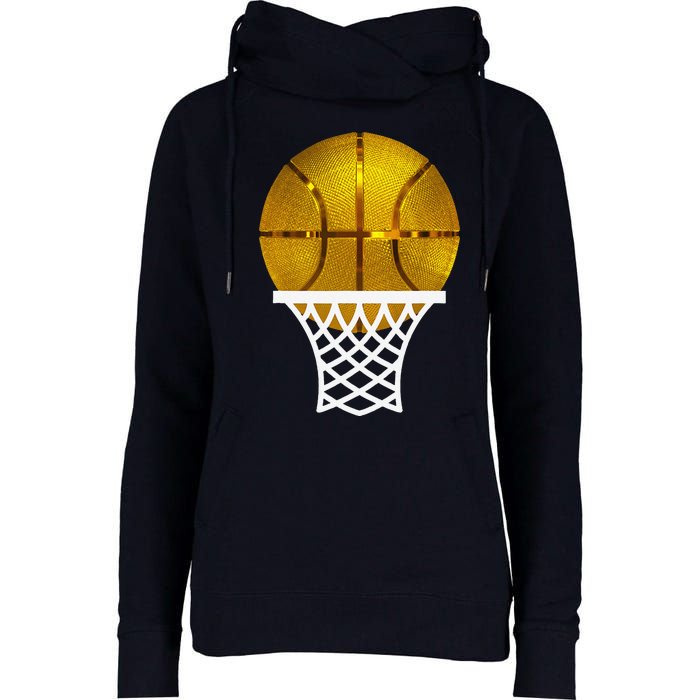 Gold Basketball Trophy Mvp Award Cool Basketball Player Womens Funnel Neck Pullover Hood