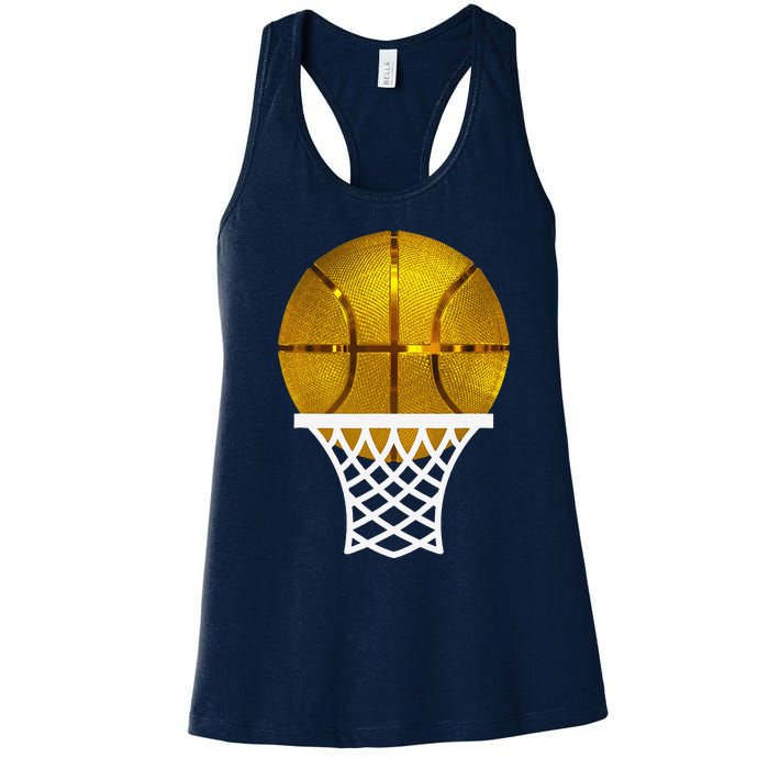 Gold Basketball Trophy Mvp Award Cool Basketball Player Women's Racerback Tank