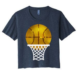 Gold Basketball Trophy Mvp Award Cool Basketball Player Women's Crop Top Tee