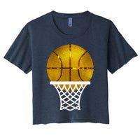 Gold Basketball Trophy Mvp Award Cool Basketball Player Women's Crop Top Tee