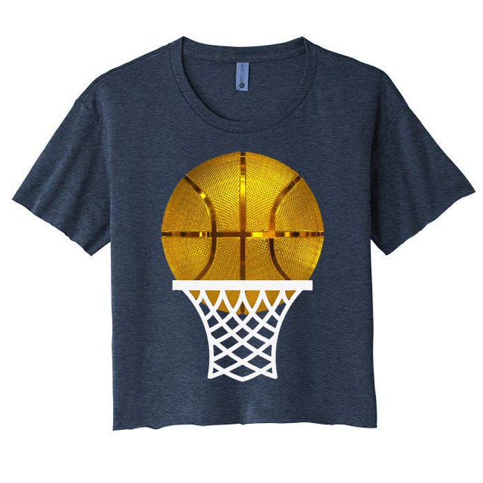 Gold Basketball Trophy Mvp Award Cool Basketball Player Women's Crop Top Tee