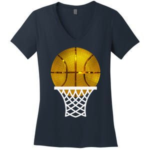 Gold Basketball Trophy Mvp Award Cool Basketball Player Women's V-Neck T-Shirt