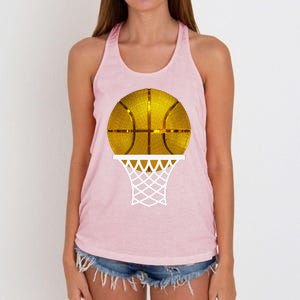 Gold Basketball Trophy Mvp Award Cool Basketball Player Women's Knotted Racerback Tank