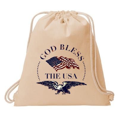 God Bless The Usa Drawstring Bag