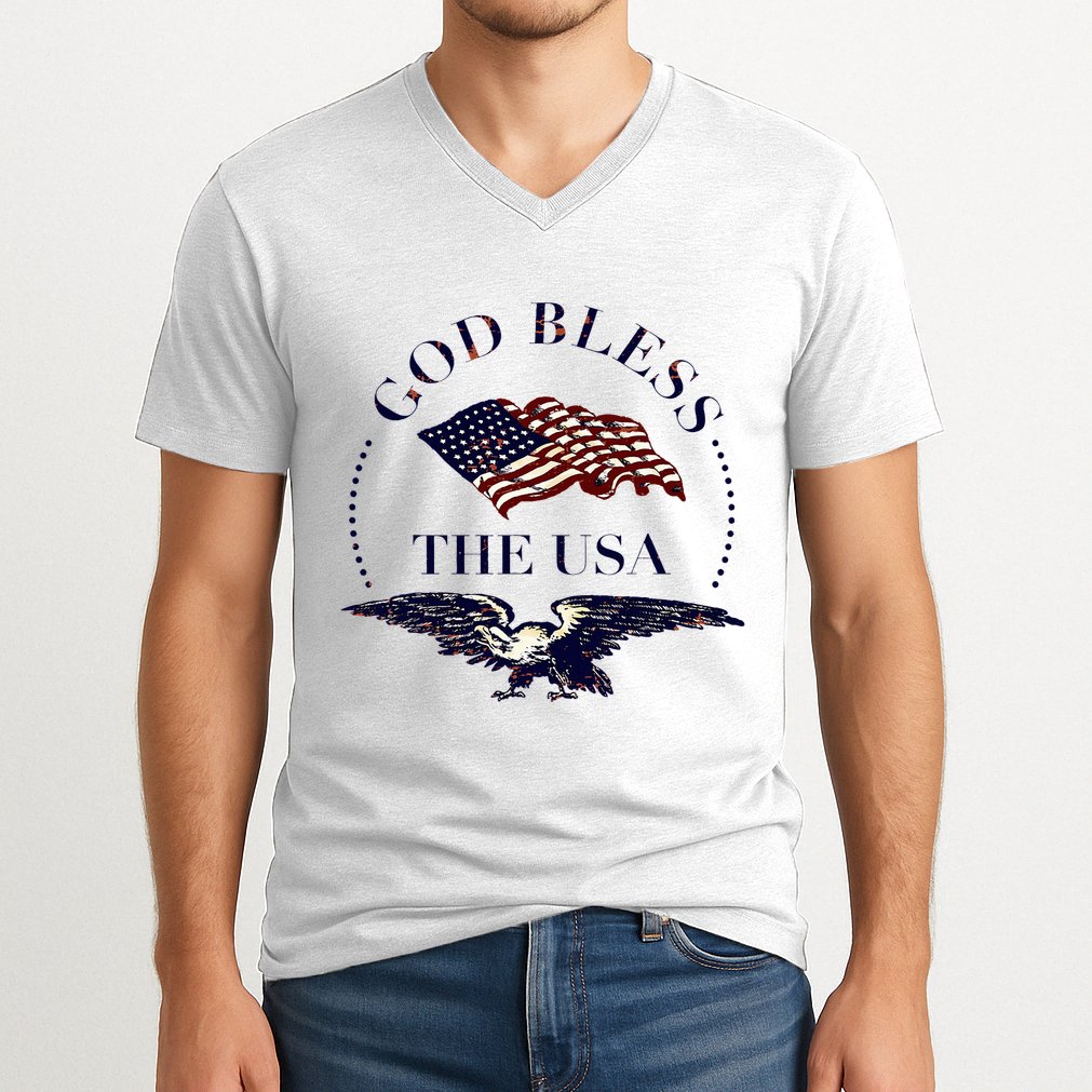 God Bless The Usa V-Neck T-Shirt