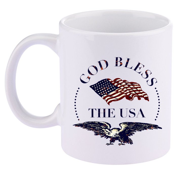 God Bless The Usa 11oz C Handle Ceramic Mug