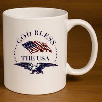 God Bless The Usa 11oz C Handle Ceramic Mug