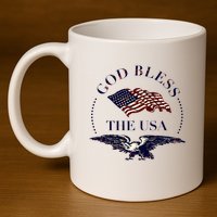 God Bless The Usa 11oz C Handle Ceramic Mug