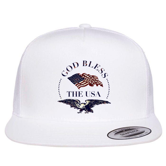 God Bless The Usa Flat Bill Trucker Hat