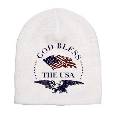 God Bless The Usa Short Acrylic Beanie