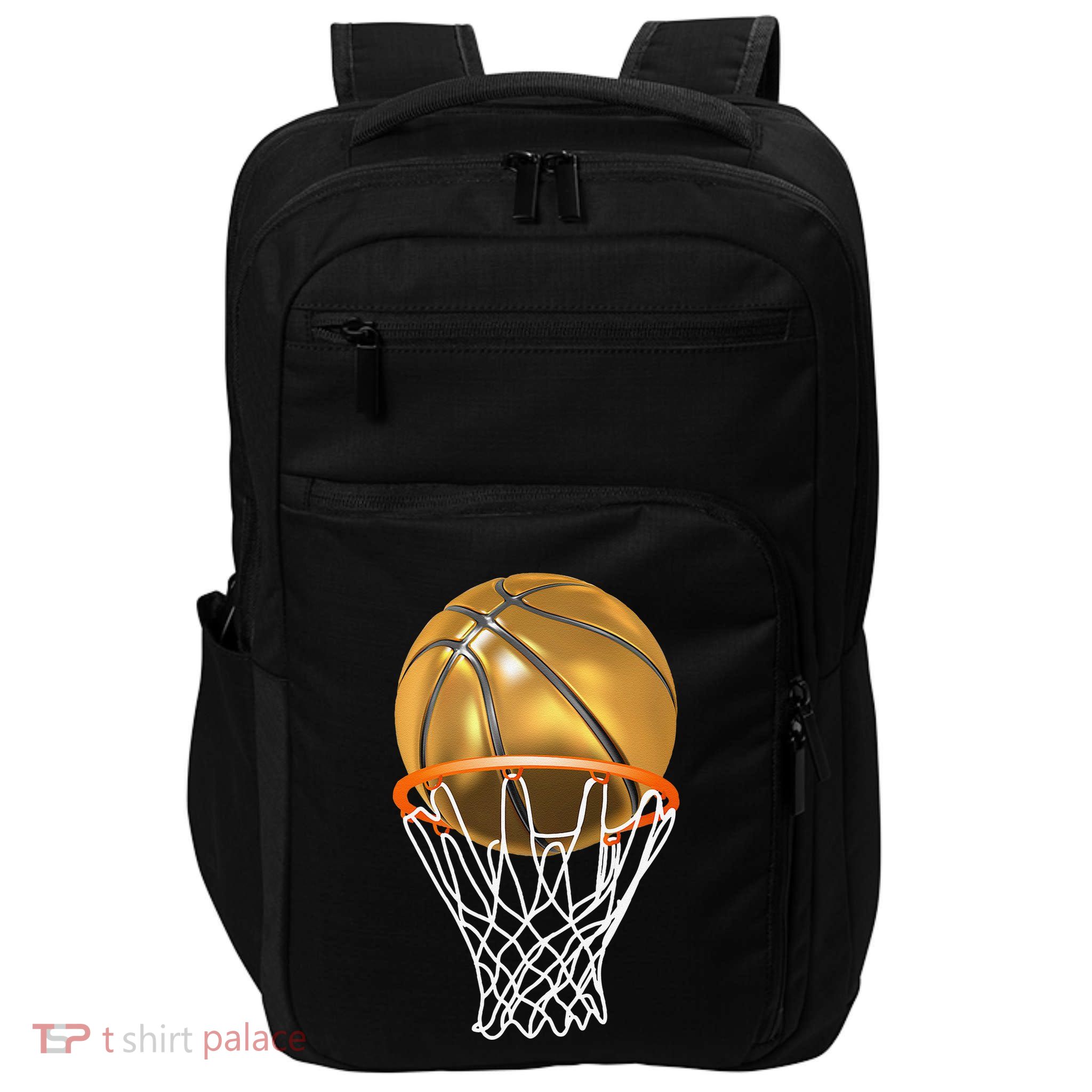 Gold Basketball Trophy Mvp Graphic Impact Tech Backpack
